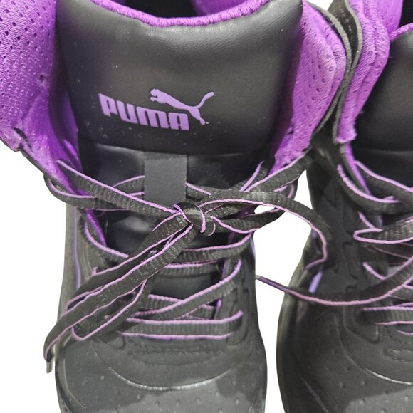 Puma Safety Work Shoes Black & Purple Size 9.5 - Picture 2 of 10